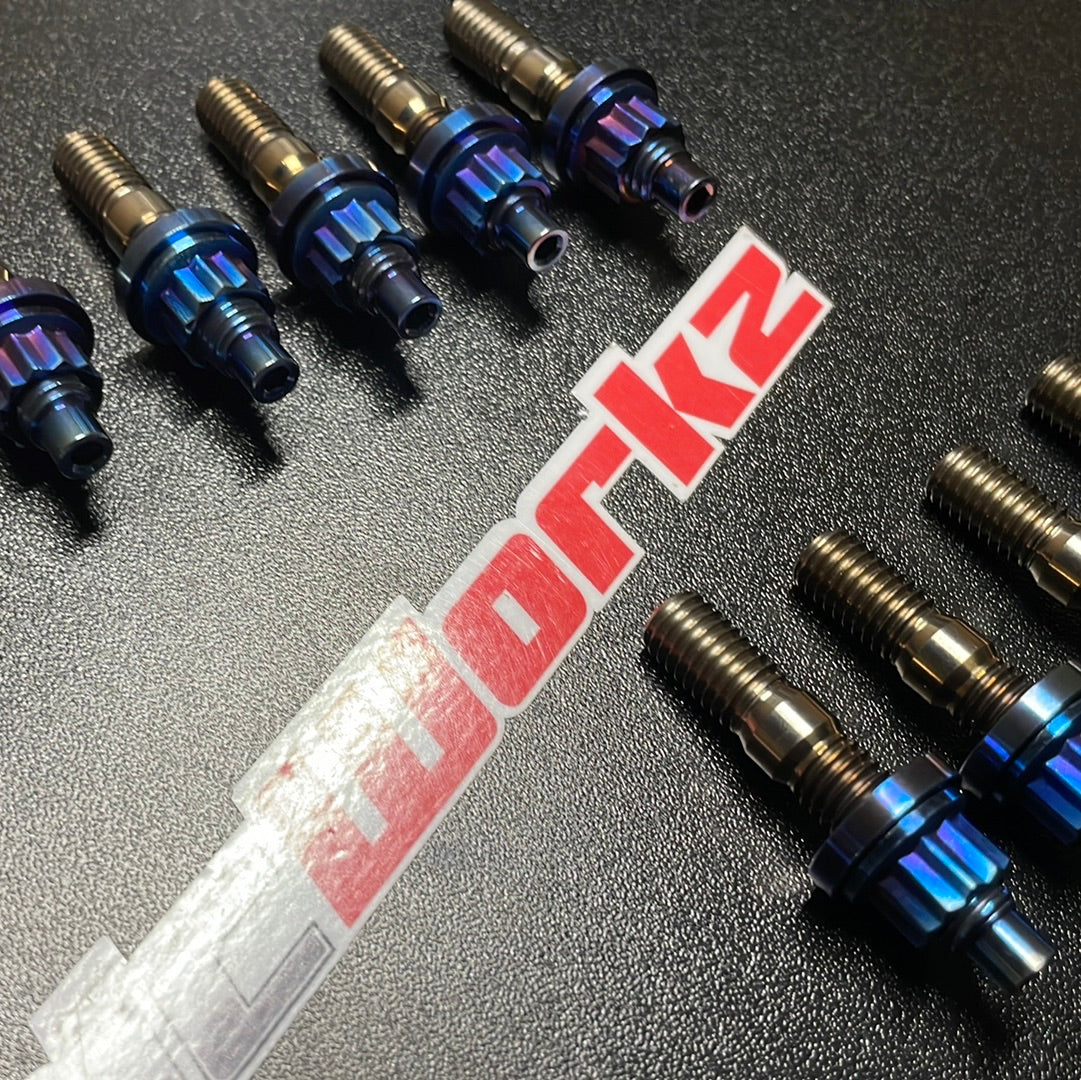 Titanium Exhaust or Intake Manifold Stud Kit - M8x1.25x45mm - 10pcs - B,D,F,H,J Series - BURNT