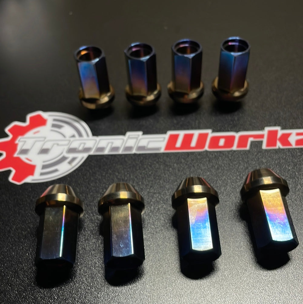 Opentype Lug Titanium Lug Nut Open Ended M12x1.25/1.5