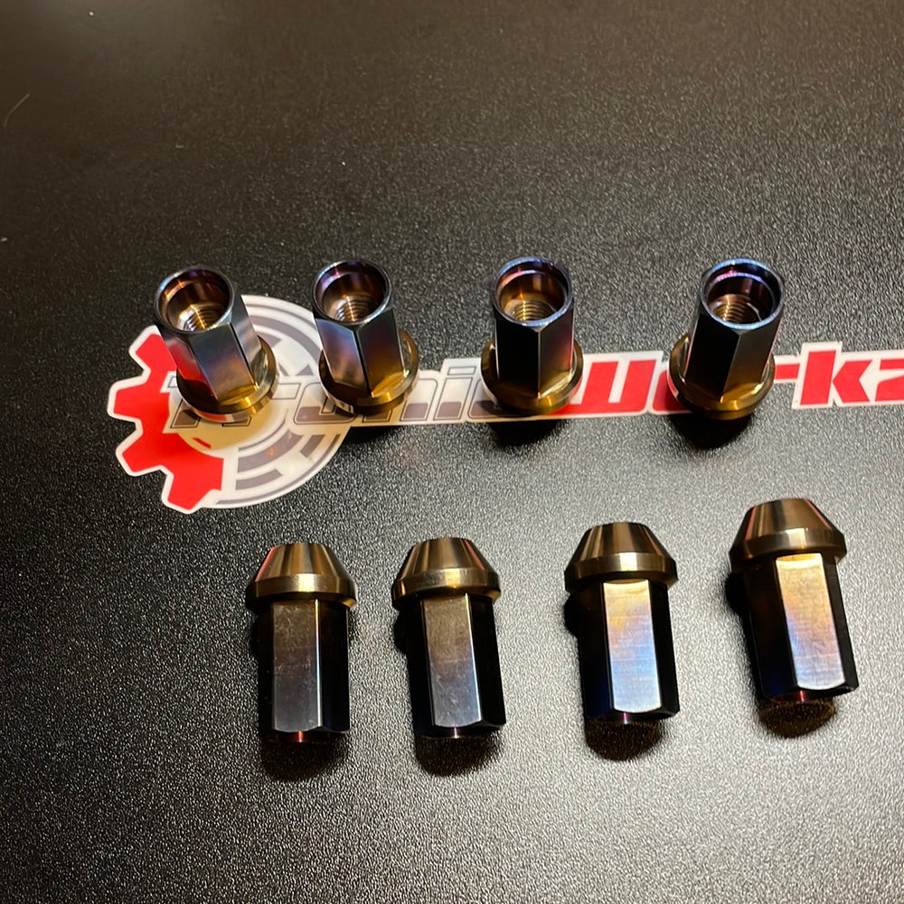Opentype Lug Titanium Lug Nut Open Ended M12x1.25/1.5